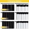imageNICETOWN Lower PM25 Particles Full Shading Curtains Super HeavyDuty Noise Absorb Lined Blackout Curtains for Bedroom Privacy Window Treatment White Pack of 2 52 inches W x 95 inches LDust Filter  Back Tab  Black