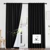 imageNICETOWN Lower PM25 Particles Full Shading Curtains Super HeavyDuty Noise Absorb Lined Blackout Curtains for Bedroom Privacy Window Treatment White Pack of 2 52 inches W x 95 inches LDust Filter  Back Tab  Black