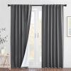 imageNICETOWN Lower PM25 Particles Full Shading Curtains Super HeavyDuty Noise Absorb Lined Blackout Curtains for Bedroom Privacy Window Treatment White Pack of 2 52 inches W x 95 inches LGrey Back Tab