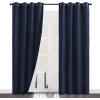 imageNICETOWN Lower PM25 Particles Full Shading Curtains Super HeavyDuty Noise Absorb Lined Blackout Curtains for Bedroom Privacy Window Treatment White Pack of 2 52 inches W x 95 inches LDust Filter  Grommet  Navy Blue