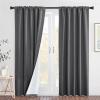 imageNICETOWN Lower PM25 Particles Full Shading Curtains Super HeavyDuty Noise Absorb Lined Blackout Curtains for Bedroom Privacy Window Treatment White Pack of 2 52 inches W x 95 inches LGrey Back Tab