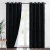 imageNICETOWN Lower PM25 Particles Full Shading Curtains Super HeavyDuty Noise Absorb Lined Blackout Curtains for Bedroom Privacy Window Treatment White Pack of 2 52 inches W x 95 inches LDust Filter  Grommet  Black