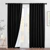 imageNICETOWN Lower PM25 Particles Full Shading Curtains Super HeavyDuty Noise Absorb Lined Blackout Curtains for Bedroom Privacy Window Treatment White Pack of 2 52 inches W x 95 inches LDust Filter  Back Tab  Black