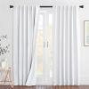 imageNICETOWN Lower PM25 Particles Full Shading Curtains Super HeavyDuty Noise Absorb Lined Blackout Curtains for Bedroom Privacy Window Treatment White Pack of 2 52 inches W x 95 inches LDust Filter  Back Tab  Pure White