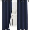 imageNICETOWN Lower PM25 Particles Full Shading Curtains Super HeavyDuty Noise Absorb Lined Blackout Curtains for Bedroom Privacy Window Treatment White Pack of 2 52 inches W x 95 inches LDust Filter  Grommet  Navy Blue