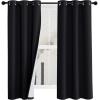 imageNICETOWN Lower PM25 Particles Full Shading Curtains Super HeavyDuty Noise Absorb Lined Blackout Curtains for Bedroom Privacy Window Treatment White Pack of 2 52 inches W x 95 inches LDust Filter  Grommet  Black