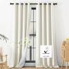 imageNICETOWN Lower PM25 Particles Full Shading Curtains Super HeavyDuty Noise Absorb Lined Blackout Curtains for Bedroom Privacy Window Treatment White Pack of 2 52 inches W x 95 inches LDust Filter  Grommet  Greyish White Linen
