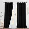 imageNICETOWN Lower PM25 Particles Full Shading Curtains Super HeavyDuty Noise Absorb Lined Blackout Curtains for Bedroom Privacy Window Treatment White Pack of 2 52 inches W x 95 inches LDust Filter  Back Tab  Black