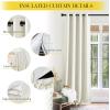 imageNICETOWN Lower PM25 Particles Full Shading Curtains Super HeavyDuty Noise Absorb Lined Blackout Curtains for Bedroom Privacy Window Treatment White Pack of 2 52 inches W x 95 inches LDust Filter  Grommet  Greyish White Linen
