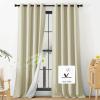imageNICETOWN Lower PM25 Particles Full Shading Curtains Super HeavyDuty Noise Absorb Lined Blackout Curtains for Bedroom Privacy Window Treatment White Pack of 2 52 inches W x 95 inches LDust Filter  Grommet  Beige Linen