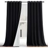 imageNICETOWN Lower PM25 Particles Full Shading Curtains Super HeavyDuty Noise Absorb Lined Blackout Curtains for Bedroom Privacy Window Treatment White Pack of 2 52 inches W x 95 inches LDust Filter  Grommet  Black