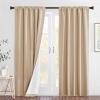 imageNICETOWN Lower PM25 Particles Full Shading Curtains Super HeavyDuty Noise Absorb Lined Blackout Curtains for Bedroom Privacy Window Treatment White Pack of 2 52 inches W x 95 inches LDust Filter  Back Tab  Biscotti Beige