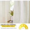 imageNICETOWN Natural Linen Curtains ampamp Drapes for Windows 84 inch Long Rod Pocket ampamp Back Tab Thick Flax Semi Sheer Privacy Assured with Light Filtering for BedroomLiving Room W55 x L84 2 PiecesLinen