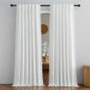 imageNICETOWN Natural Linen Curtains ampamp Drapes for Windows 84 inch Long Rod Pocket ampamp Back Tab Thick Flax Semi Sheer Privacy Assured with Light Filtering for BedroomLiving Room W55 x L84 2 PiecesIvory