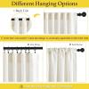 imageNICETOWN Natural Linen Curtains ampamp Drapes for Windows 84 inch Long Rod Pocket ampamp Back Tab Thick Flax Semi Sheer Privacy Assured with Light Filtering for BedroomLiving Room W55 x L84 2 PiecesLinen
