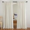imageNICETOWN Natural Linen Curtains ampamp Drapes for Windows 84 inch Long Rod Pocket ampamp Back Tab Thick Flax Semi Sheer Privacy Assured with Light Filtering for BedroomLiving Room W55 x L84 2 PiecesNatural