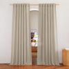 imageNICETOWN Natural Linen Curtains ampamp Drapes for Windows 84 inch Long Rod Pocket ampamp Back Tab Thick Flax Semi Sheer Privacy Assured with Light Filtering for BedroomLiving Room W55 x L84 2 PiecesAngora