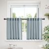 imageNICETOWN Natural Linen Curtains ampamp Drapes for Windows 84 inch Long Rod Pocket ampamp Back Tab Thick Flax Semi Sheer Privacy Assured with Light Filtering for BedroomLiving Room W55 x L84 2 PiecesStone Blue
