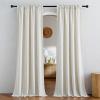imageNICETOWN Natural Linen Curtains ampamp Drapes for Windows 84 inch Long Rod Pocket ampamp Back Tab Thick Flax Semi Sheer Privacy Assured with Light Filtering for BedroomLiving Room W55 x L84 2 PiecesCream