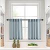 imageNICETOWN Natural Linen Curtains ampamp Drapes for Windows 84 inch Long Rod Pocket ampamp Back Tab Thick Flax Semi Sheer Privacy Assured with Light Filtering for BedroomLiving Room W55 x L84 2 PiecesStone Blue