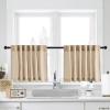 imageNICETOWN Natural Linen Curtains ampamp Drapes for Windows 84 inch Long Rod Pocket ampamp Back Tab Thick Flax Semi Sheer Privacy Assured with Light Filtering for BedroomLiving Room W55 x L84 2 PiecesTaupe
