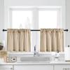 imageNICETOWN Natural Linen Curtains ampamp Drapes for Windows 84 inch Long Rod Pocket ampamp Back Tab Thick Flax Semi Sheer Privacy Assured with Light Filtering for BedroomLiving Room W55 x L84 2 PiecesTaupe