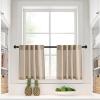 imageNICETOWN Natural Linen Curtains ampamp Drapes for Windows 84 inch Long Rod Pocket ampamp Back Tab Thick Flax Semi Sheer Privacy Assured with Light Filtering for BedroomLiving Room W55 x L84 2 PiecesAngora