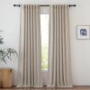imageNICETOWN Natural Linen Curtains ampamp Drapes for Windows 84 inch Long Rod Pocket ampamp Back Tab Thick Flax Semi Sheer Privacy Assured with Light Filtering for BedroomLiving Room W55 x L84 2 PiecesOatmeal