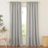 imageNICETOWN Natural Linen Curtains ampamp Drapes for Windows 84 inch Long Rod Pocket ampamp Back Tab Thick Flax Semi Sheer Privacy Assured with Light Filtering for BedroomLiving Room W55 x L84 2 PiecesGrey