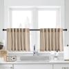 imageNICETOWN Natural Linen Curtains ampamp Drapes for Windows 84 inch Long Rod Pocket ampamp Back Tab Thick Flax Semi Sheer Privacy Assured with Light Filtering for BedroomLiving Room W55 x L84 2 PiecesAngora