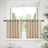 imageNICETOWN Natural Linen Curtains ampamp Drapes for Windows 84 inch Long Rod Pocket ampamp Back Tab Thick Flax Semi Sheer Privacy Assured with Light Filtering for BedroomLiving Room W55 x L84 2 PiecesTaupe