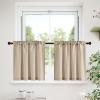 imageNICETOWN Natural Linen Curtains ampamp Drapes for Windows 84 inch Long Rod Pocket ampamp Back Tab Thick Flax Semi Sheer Privacy Assured with Light Filtering for BedroomLiving Room W55 x L84 2 PiecesAngora