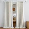 imageNICETOWN Natural Linen Curtains ampamp Drapes for Windows 84 inch Long Rod Pocket ampamp Back Tab Thick Flax Semi Sheer Privacy Assured with Light Filtering for BedroomLiving Room W55 x L84 2 PiecesCream