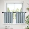 imageNICETOWN Natural Linen Curtains ampamp Drapes for Windows 84 inch Long Rod Pocket ampamp Back Tab Thick Flax Semi Sheer Privacy Assured with Light Filtering for BedroomLiving Room W55 x L84 2 PiecesStone Blue