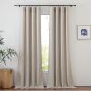imageNICETOWN Natural Linen Curtains ampamp Drapes for Windows 84 inch Long Rod Pocket ampamp Back Tab Thick Flax Semi Sheer Privacy Assured with Light Filtering for BedroomLiving Room W55 x L84 2 PiecesOatmeal