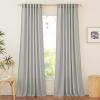 imageNICETOWN Natural Linen Curtains ampamp Drapes for Windows 84 inch Long Rod Pocket ampamp Back Tab Thick Flax Semi Sheer Privacy Assured with Light Filtering for BedroomLiving Room W55 x L84 2 PiecesGrey