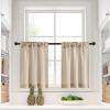 imageNICETOWN Natural Linen Curtains ampamp Drapes for Windows 84 inch Long Rod Pocket ampamp Back Tab Thick Flax Semi Sheer Privacy Assured with Light Filtering for BedroomLiving Room W55 x L84 2 PiecesAngora