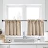 imageNICETOWN Natural Linen Curtains ampamp Drapes for Windows 84 inch Long Rod Pocket ampamp Back Tab Thick Flax Semi Sheer Privacy Assured with Light Filtering for BedroomLiving Room W55 x L84 2 PiecesAngora
