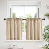 imageNICETOWN Natural Linen Curtains ampamp Drapes for Windows 84 inch Long Rod Pocket ampamp Back Tab Thick Flax Semi Sheer Privacy Assured with Light Filtering for BedroomLiving Room W55 x L84 2 PiecesTaupe