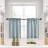 imageNICETOWN Natural Linen Curtains ampamp Drapes for Windows 84 inch Long Rod Pocket ampamp Back Tab Thick Flax Semi Sheer Privacy Assured with Light Filtering for BedroomLiving Room W55 x L84 2 PiecesStone Blue
