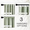 imageNICETOWN Natural Linen Curtains ampamp Drapes for Windows 84 inch Long Rod Pocket ampamp Back Tab Thick Flax Semi Sheer Privacy Assured with Light Filtering for BedroomLiving Room W55 x L84 2 PiecesSage Green