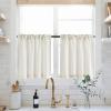 imageNICETOWN Natural Linen Curtains ampamp Drapes for Windows 84 inch Long Rod Pocket ampamp Back Tab Thick Flax Semi Sheer Privacy Assured with Light Filtering for BedroomLiving Room W55 x L84 2 PiecesLinen