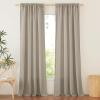 imageNICETOWN Natural Linen Curtains ampamp Drapes for Windows 84 inch Long Rod Pocket ampamp Back Tab Thick Flax Semi Sheer Privacy Assured with Light Filtering for BedroomLiving Room W55 x L84 2 PiecesTaupe