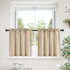 imageNICETOWN Natural Linen Curtains ampamp Drapes for Windows 84 inch Long Rod Pocket ampamp Back Tab Thick Flax Semi Sheer Privacy Assured with Light Filtering for BedroomLiving Room W55 x L84 2 PiecesTaupe