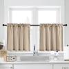 imageNICETOWN Natural Linen Curtains ampamp Drapes for Windows 84 inch Long Rod Pocket ampamp Back Tab Thick Flax Semi Sheer Privacy Assured with Light Filtering for BedroomLiving Room W55 x L84 2 PiecesAngora