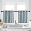 imageNICETOWN Natural Linen Curtains ampamp Drapes for Windows 84 inch Long Rod Pocket ampamp Back Tab Thick Flax Semi Sheer Privacy Assured with Light Filtering for BedroomLiving Room W55 x L84 2 PiecesStone Blue