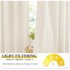imageNICETOWN Natural Linen Curtains ampamp Drapes for Windows 84 inch Long Rod Pocket ampamp Back Tab Thick Flax Semi Sheer Privacy Assured with Light Filtering for BedroomLiving Room W55 x L84 2 PiecesNatural