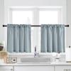 imageNICETOWN Natural Linen Curtains ampamp Drapes for Windows 84 inch Long Rod Pocket ampamp Back Tab Thick Flax Semi Sheer Privacy Assured with Light Filtering for BedroomLiving Room W55 x L84 2 PiecesStone Blue