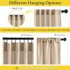 imageNICETOWN Natural Linen Curtains ampamp Drapes for Windows 84 inch Long Rod Pocket ampamp Back Tab Thick Flax Semi Sheer Privacy Assured with Light Filtering for BedroomLiving Room W55 x L84 2 PiecesTaupe