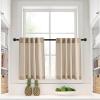 imageNICETOWN Natural Linen Curtains ampamp Drapes for Windows 84 inch Long Rod Pocket ampamp Back Tab Thick Flax Semi Sheer Privacy Assured with Light Filtering for BedroomLiving Room W55 x L84 2 PiecesAngora